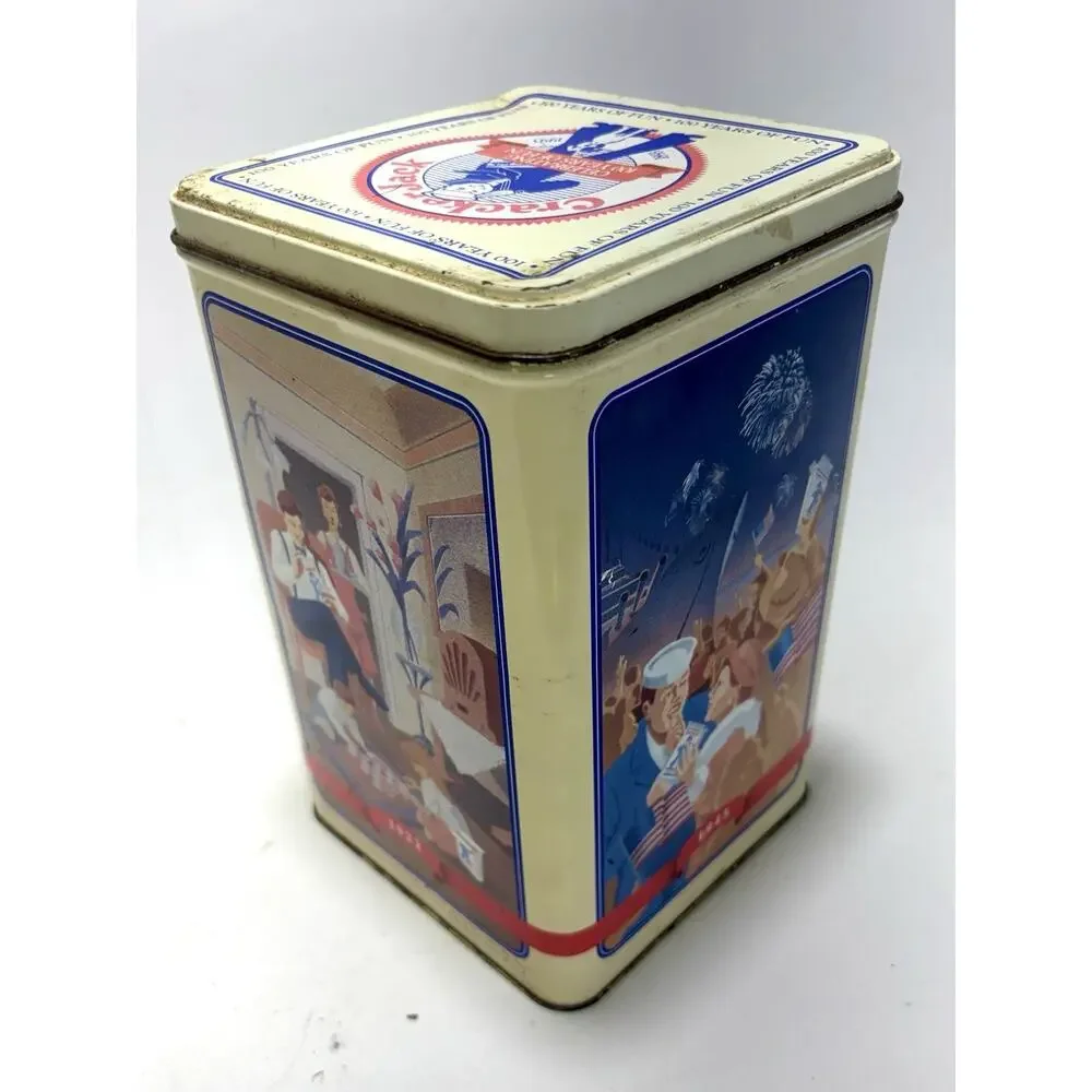 Cracker Jack 100th Anniversary Tin 1893-1993 Commemorative Canister Vintage